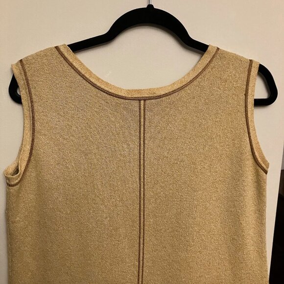 Vintage Trompe L'Oeil Tan Dress - Picture 6 of 7